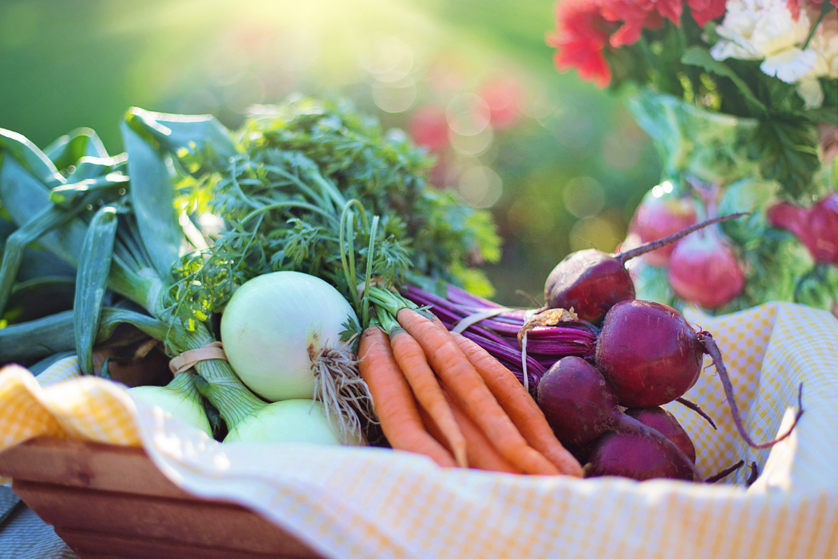 Fall vegetables in a basket